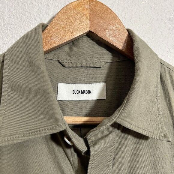 Buck Mason Shirt Mens M Button Up Draped Twill One Pocket Short Sleeve - Picture 5 of 7